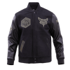 NBA CHARLOTTE HORNETS BLACK & GOLD WOOL VARSITY JACKET - Rare Leather