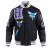 NBA CHARLOTTE HORNETS MASHUP RIB WOOL VARSITY JACKET - Rare Leather