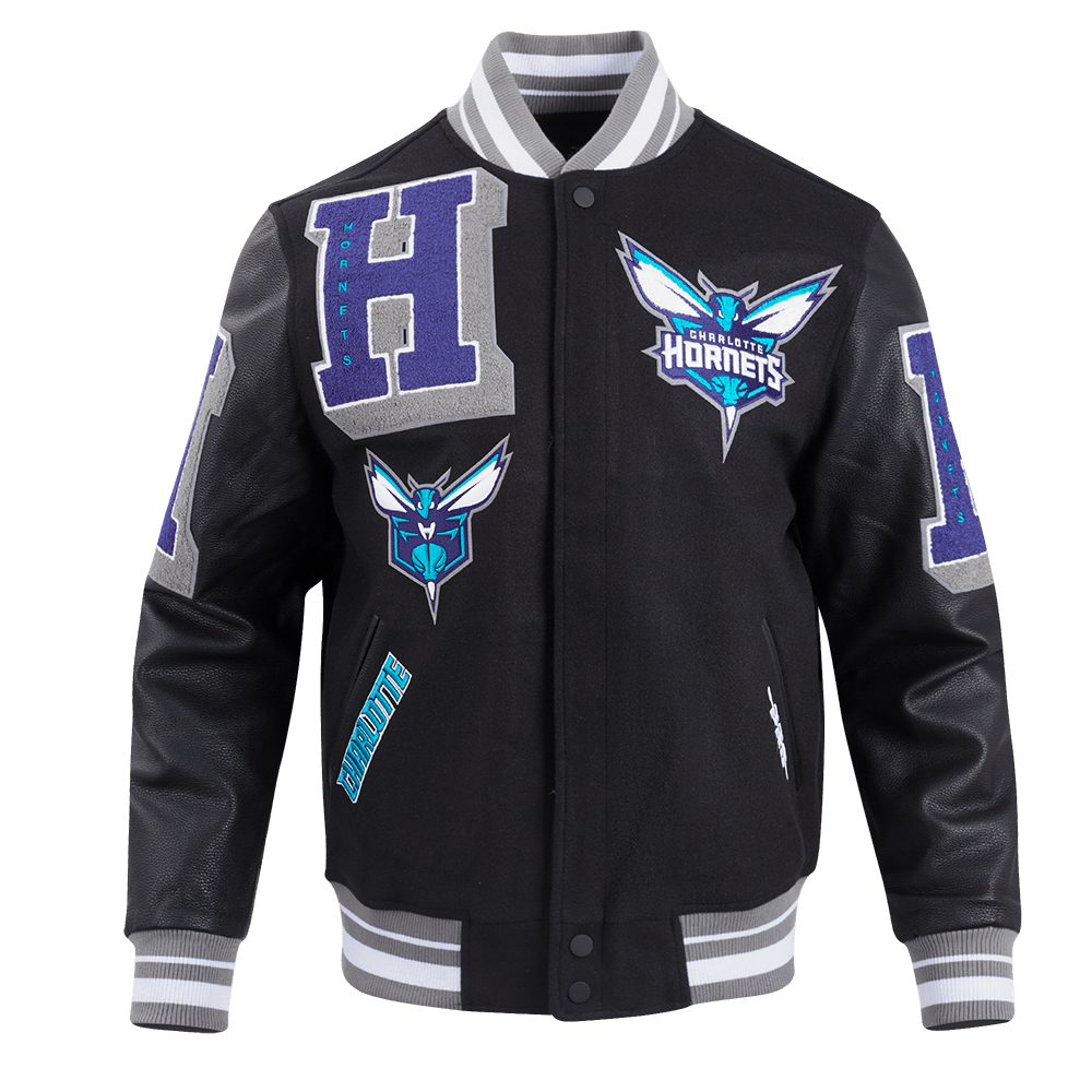 NBA CHARLOTTE HORNETS MASHUP RIB WOOL VARSITY JACKET - Rare Leather