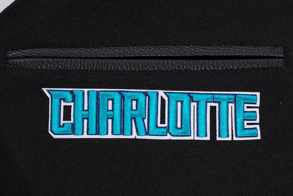 NBA CHARLOTTE HORNETS MASHUP RIB WOOL VARSITY JACKET - Vox Leather