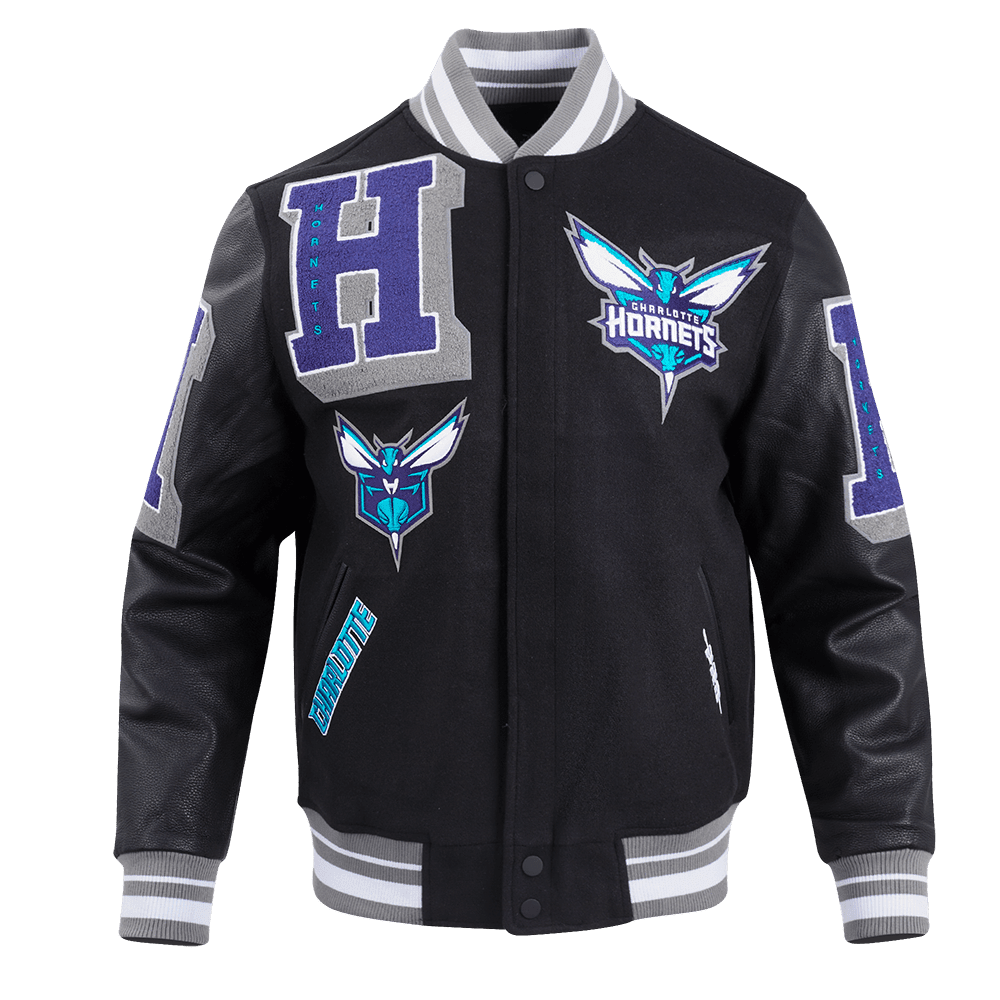 NBA CHARLOTTE HORNETS MASHUP RIB WOOL VARSITY JACKET - Vox Leather