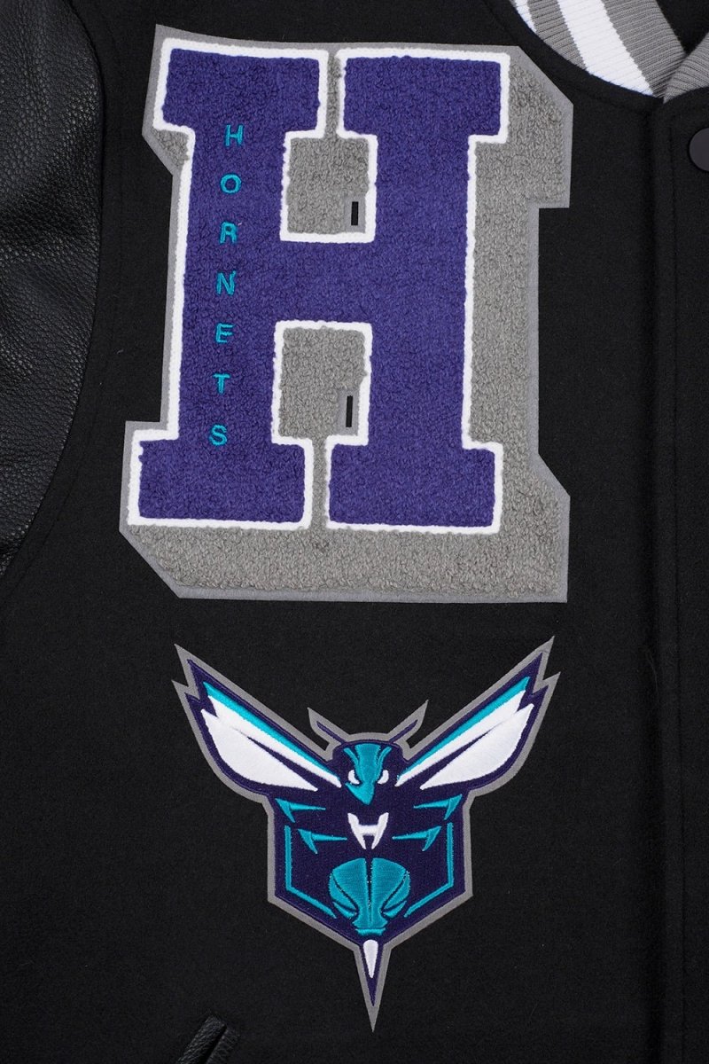 NBA CHARLOTTE HORNETS MASHUP RIB WOOL VARSITY JACKET - Vox Leather
