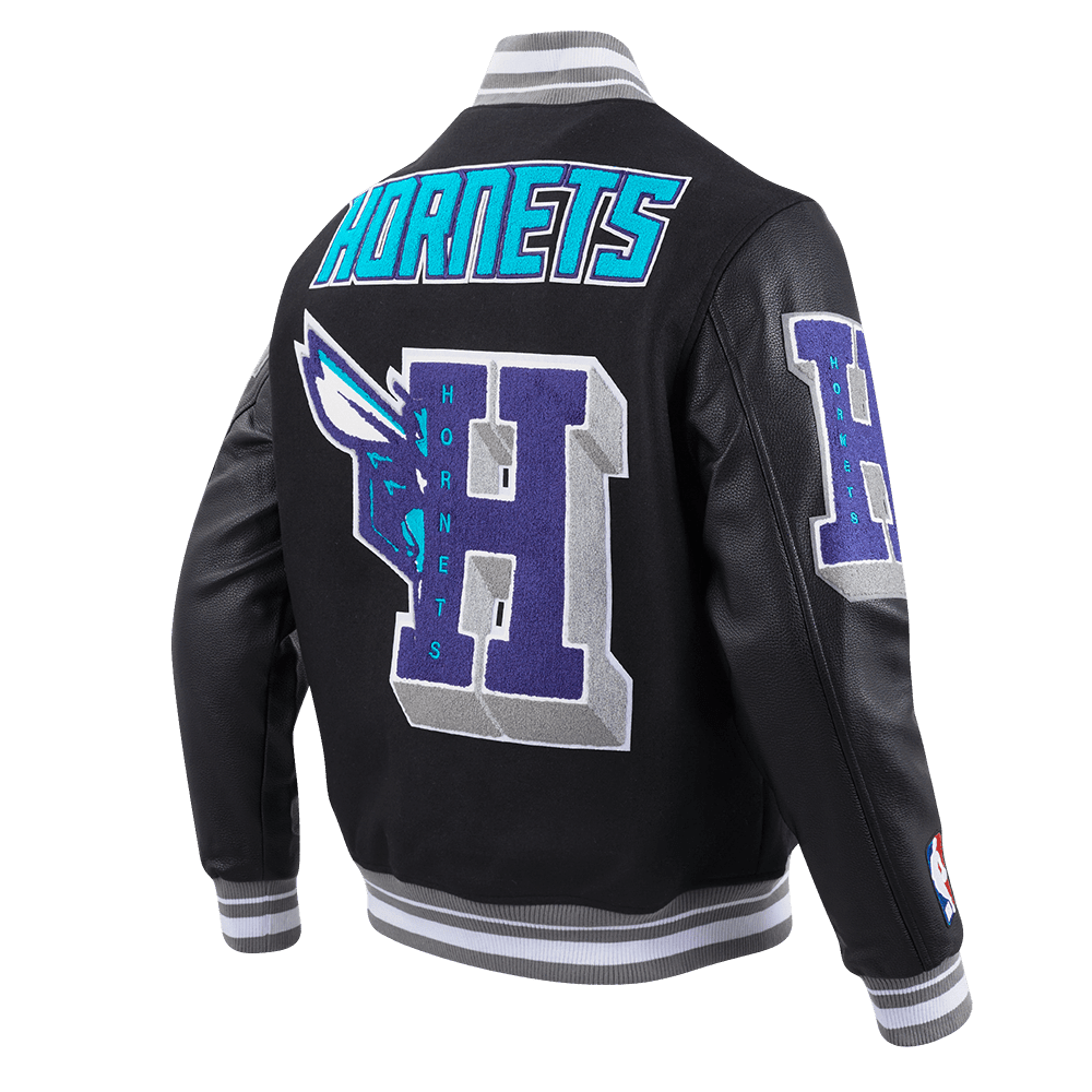 NBA CHARLOTTE HORNETS MASHUP RIB WOOL VARSITY JACKET - Vox Leather