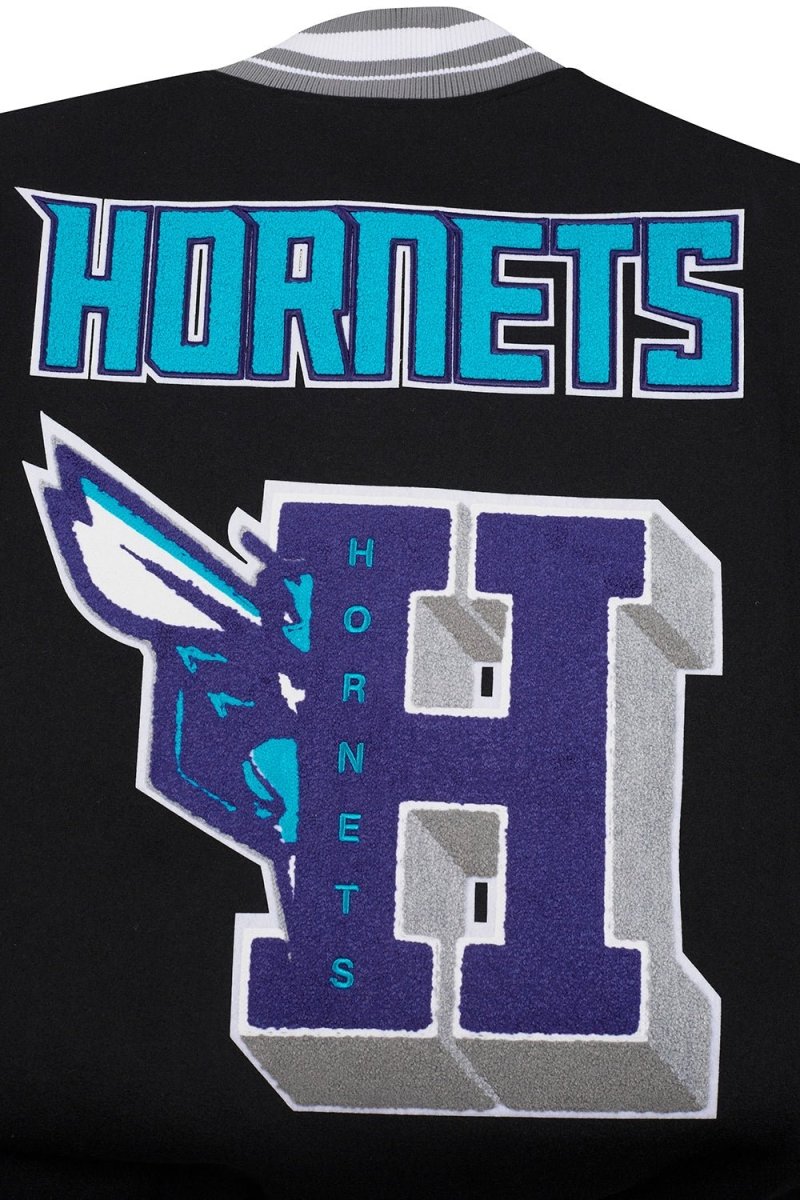 NBA CHARLOTTE HORNETS MASHUP RIB WOOL VARSITY JACKET - Vox Leather