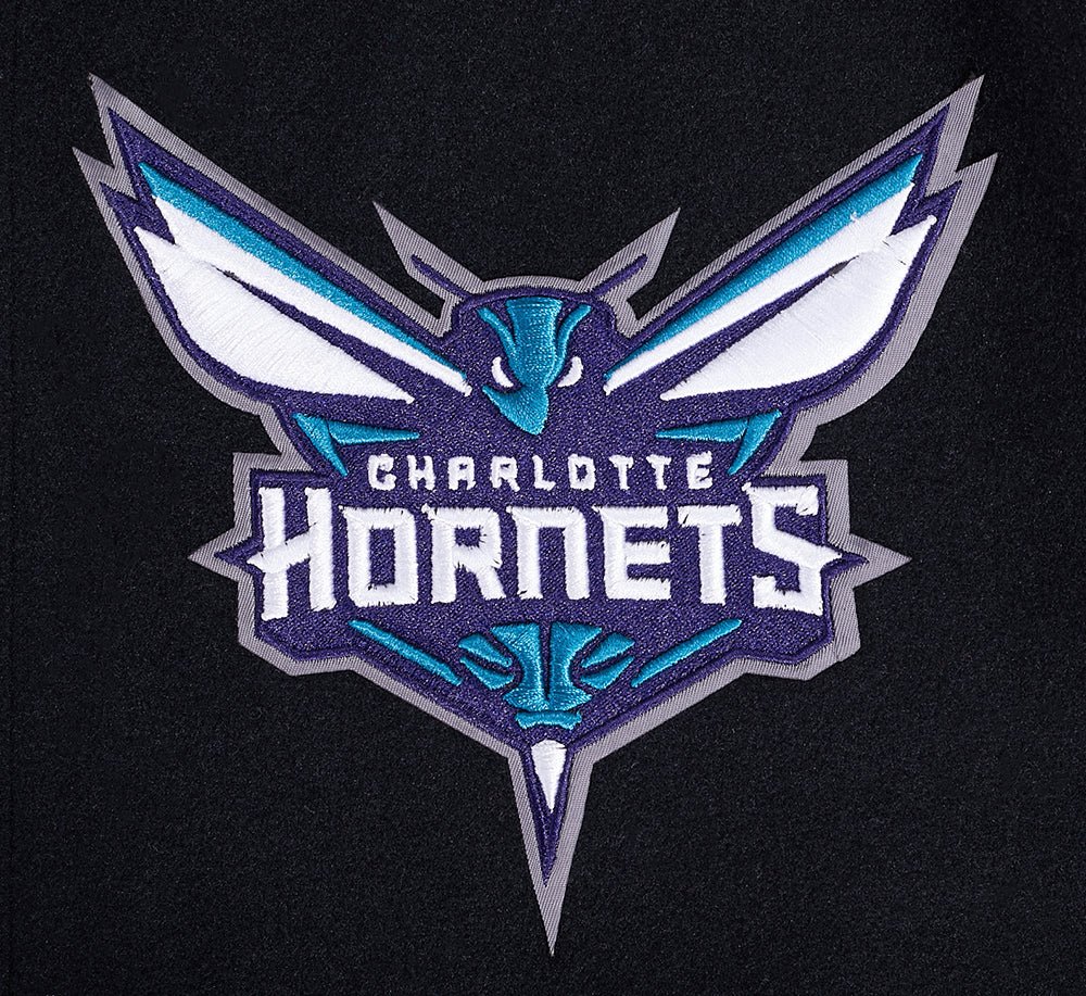 NBA CHARLOTTE HORNETS SCRIPT TAIL RIB WOOL VARSITY - Rare Leather
