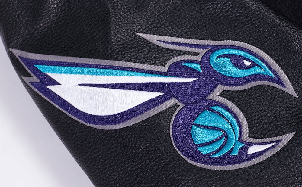NBA CHARLOTTE HORNETS SCRIPT TAIL RIB WOOL VARSITY - Rare Leather