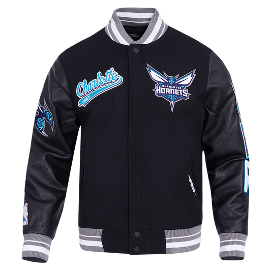 NBA CHARLOTTE HORNETS SCRIPT TAIL RIB WOOL VARSITY - Vox Leather