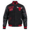 NBA CHICAGO BULLS AREA CODE RIB WOOL VARSITY JACKET - Rare Leather