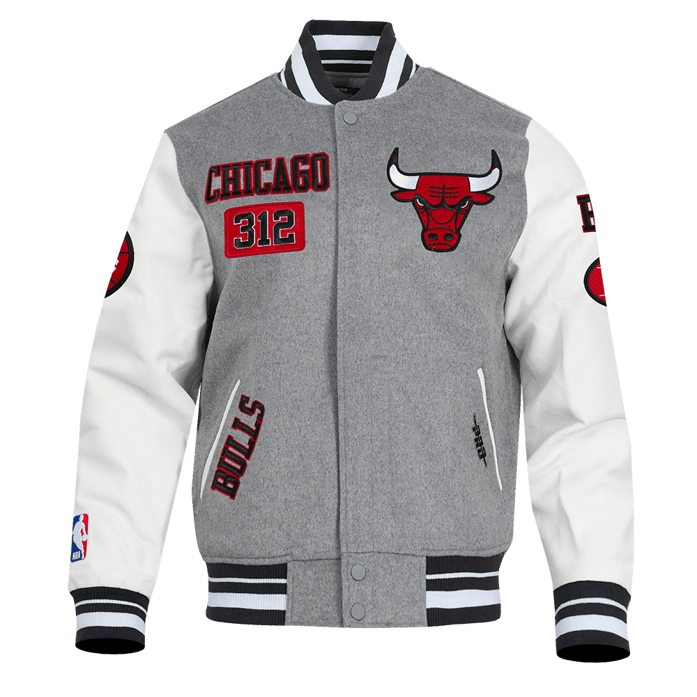 NBA CHICAGO BULLS AREA CODE WOOL VARSITY JACKET - Vox Leather