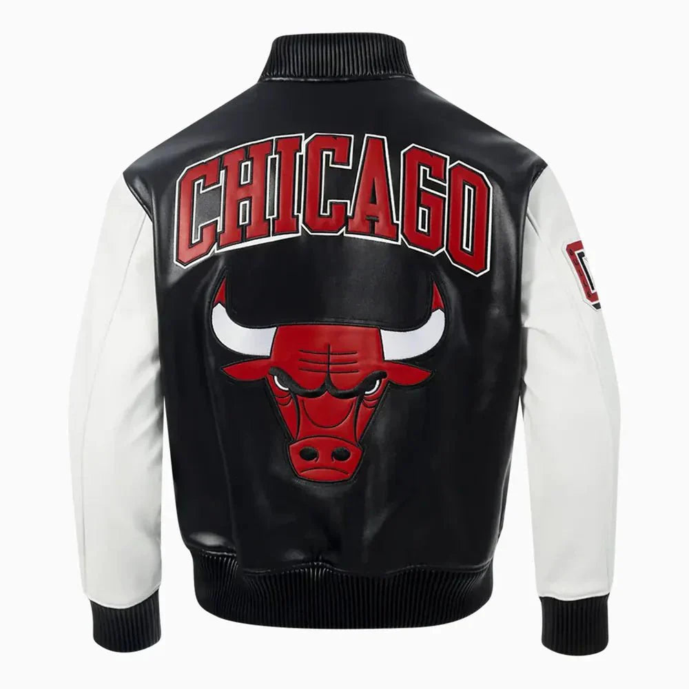 NBA Chicago Bulls City Signatures Leather Varsity Jacket - Rare Leather