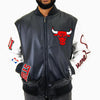 NBA Chicago Bulls City Signatures Leather Varsity Jacket - Rare Leather