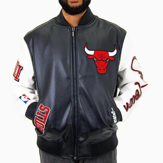 NBA Chicago Bulls City Signatures Leather Varsity Jacket - Vox Leather
