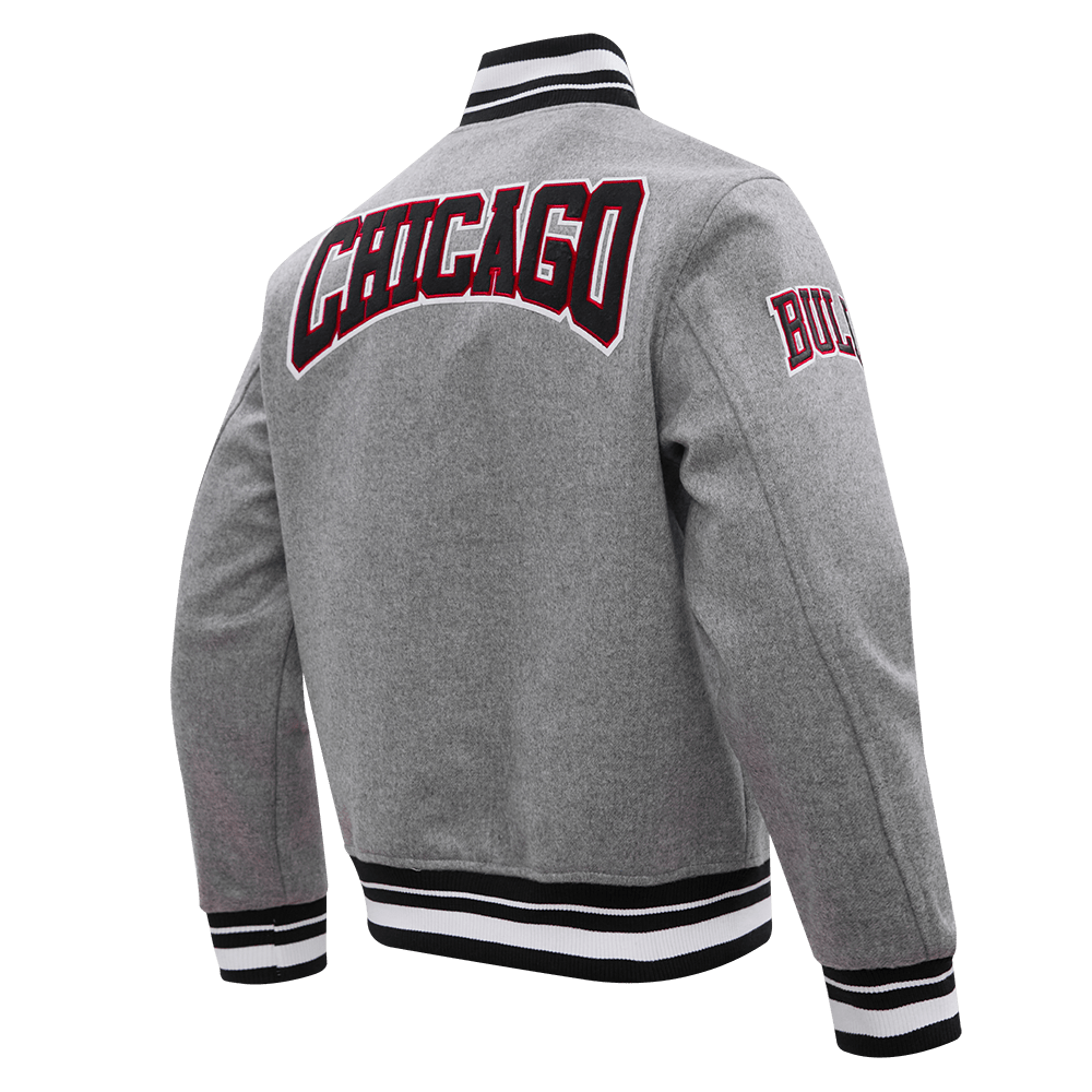NBA CHICAGO BULLS CREST EMBLEM WOOL VARSITY JACKET - Rare Leather