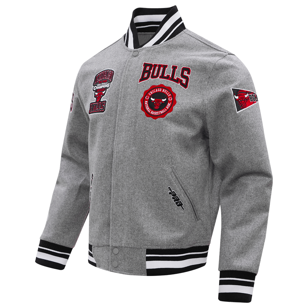 NBA CHICAGO BULLS CREST EMBLEM WOOL VARSITY JACKET - Rare Leather