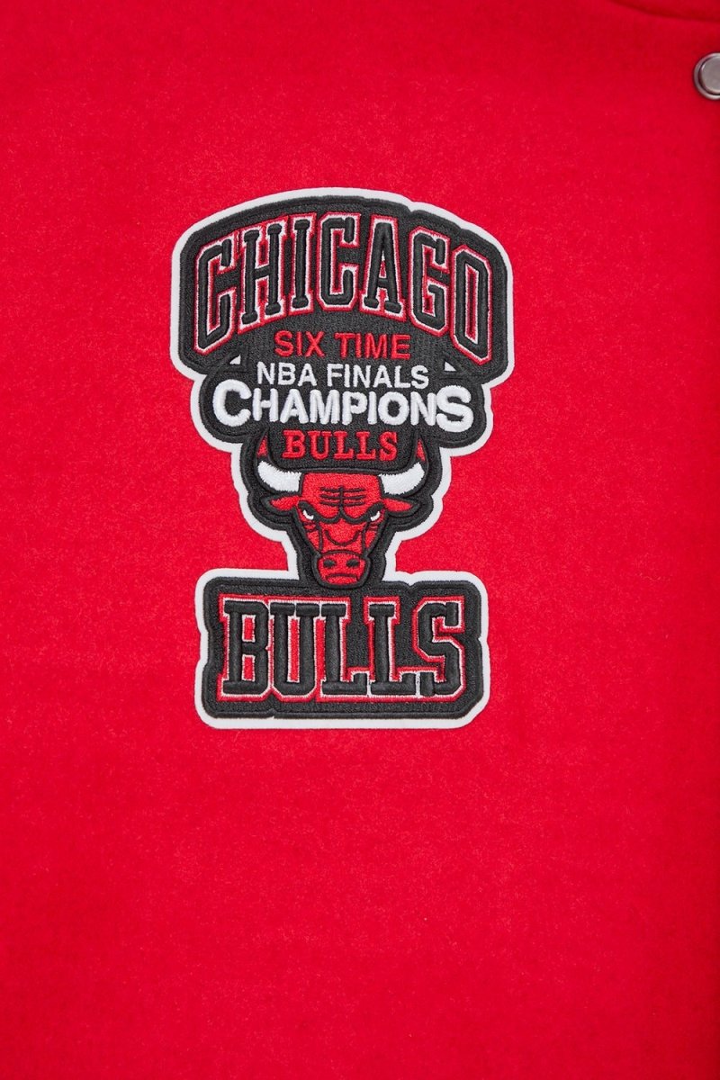 NBA CHICAGO BULLS CREST EMBLEM WOOL VARSITY JACKET - Vox Leather