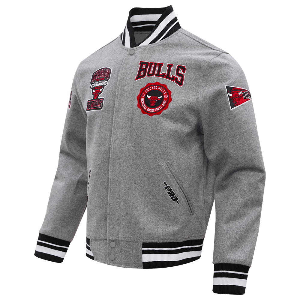 NBA CHICAGO BULLS CREST EMBLEM WOOL VARSITY JACKET - Vox Leather