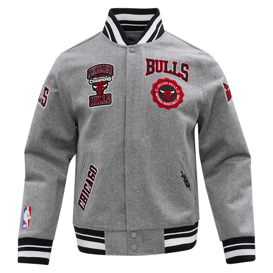 NBA CHICAGO BULLS CREST EMBLEM WOOL VARSITY JACKET - Vox Leather
