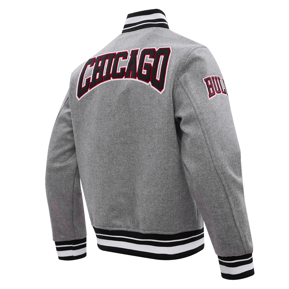 NBA CHICAGO BULLS CREST EMBLEM WOOL VARSITY JACKET - Vox Leather
