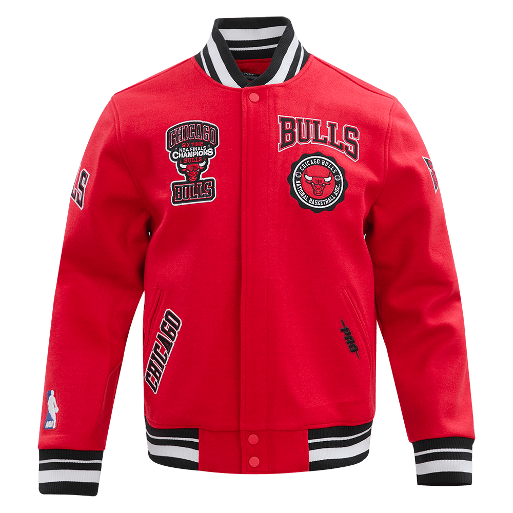 NBA CHICAGO BULLS CREST EMBLEM WOOL VARSITY JACKET - Vox Leather