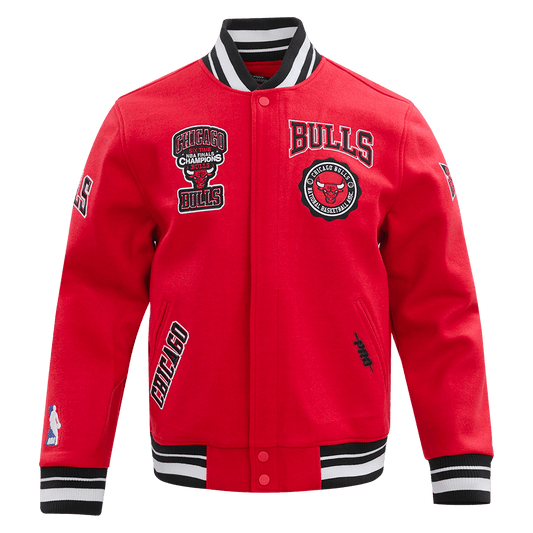 NBA CHICAGO BULLS CREST EMBLEM WOOL VARSITY JACKET - Vox Leather