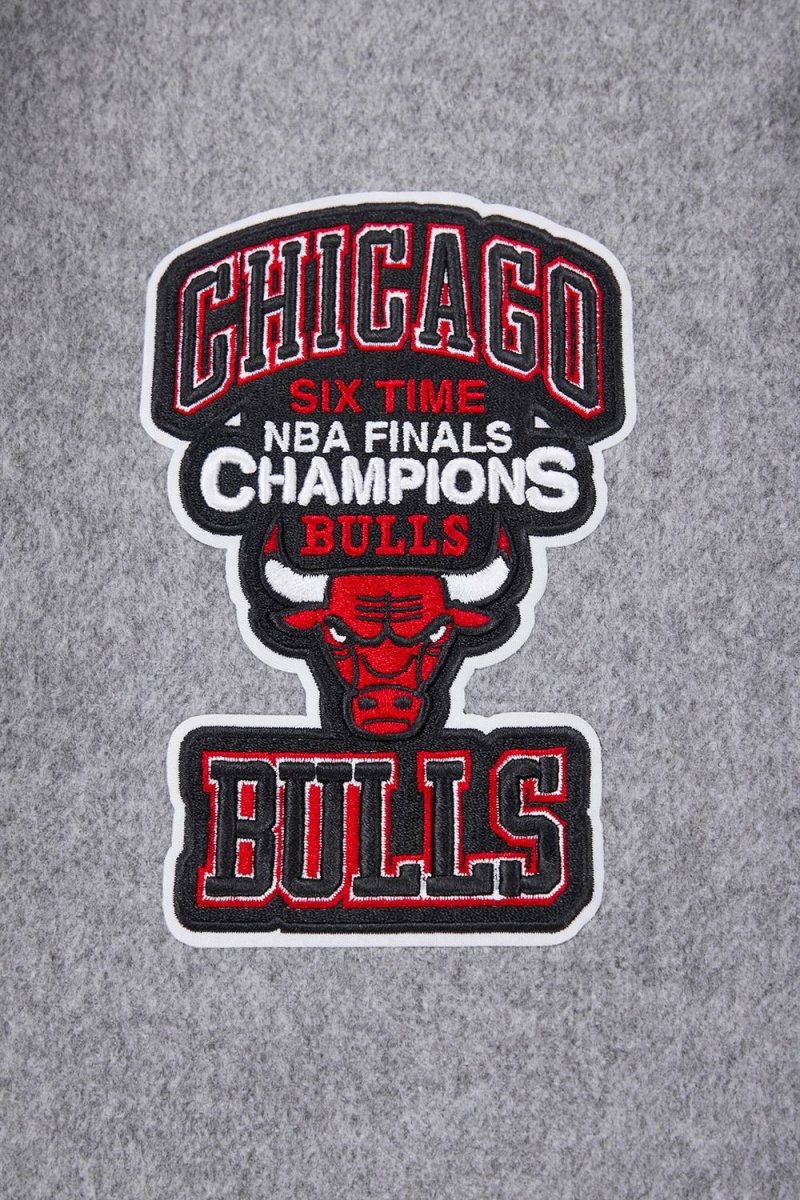 NBA CHICAGO BULLS CREST EMBLEM WOOL VARSITY JACKET - Vox Leather