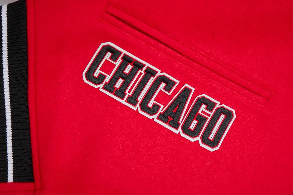 NBA CHICAGO BULLS CREST EMBLEM WOOL VARSITY JACKET - Vox Leather