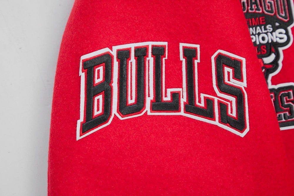 NBA CHICAGO BULLS CREST EMBLEM WOOL VARSITY JACKET - Vox Leather