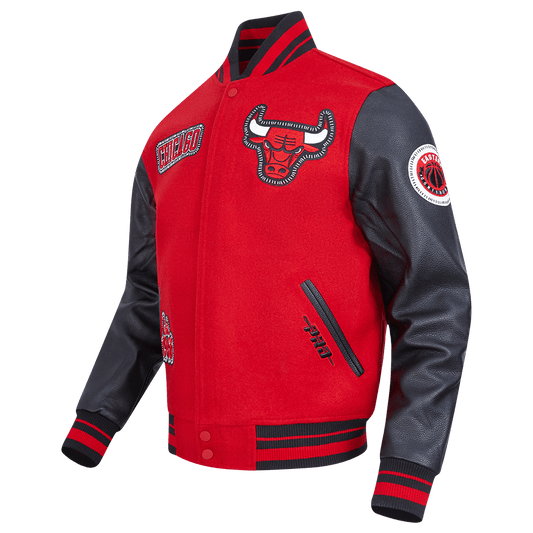 NBA CHICAGO BULLS DIY PICK STITCH WOOL VARSITY JACKET - Rare Leather