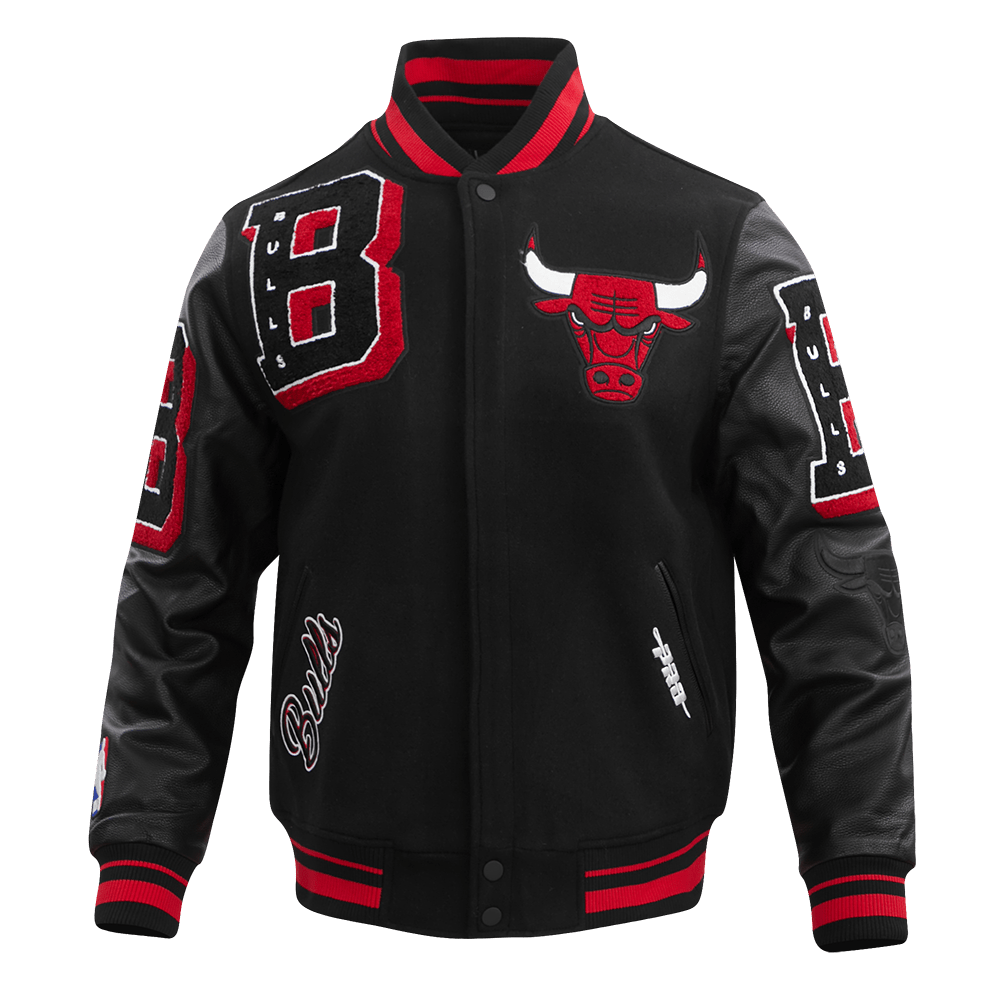NBA CHICAGO BULLS MASHUP RIB WOOL VARSITY JACKET - Rare Leather