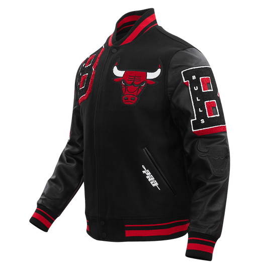 NBA CHICAGO BULLS MASHUP RIB WOOL VARSITY JACKET - Rare Leather