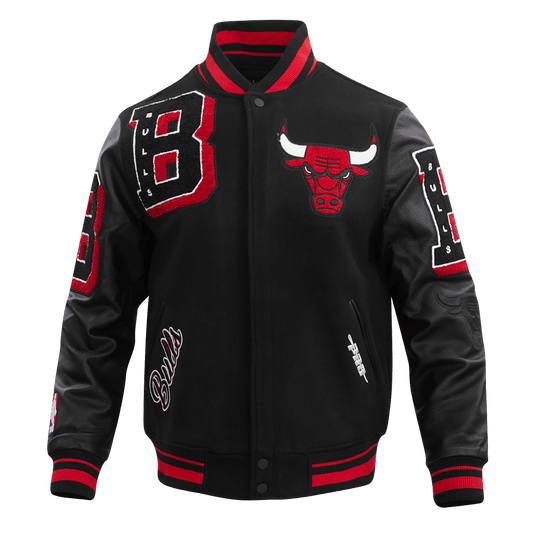 NBA CHICAGO BULLS MASHUP RIB WOOL VARSITY JACKET - Vox Leather