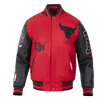 NBA CHICAGO BULLS OLD ENGLISH RIB WOOL VARSITY JACKET - Rare Leather