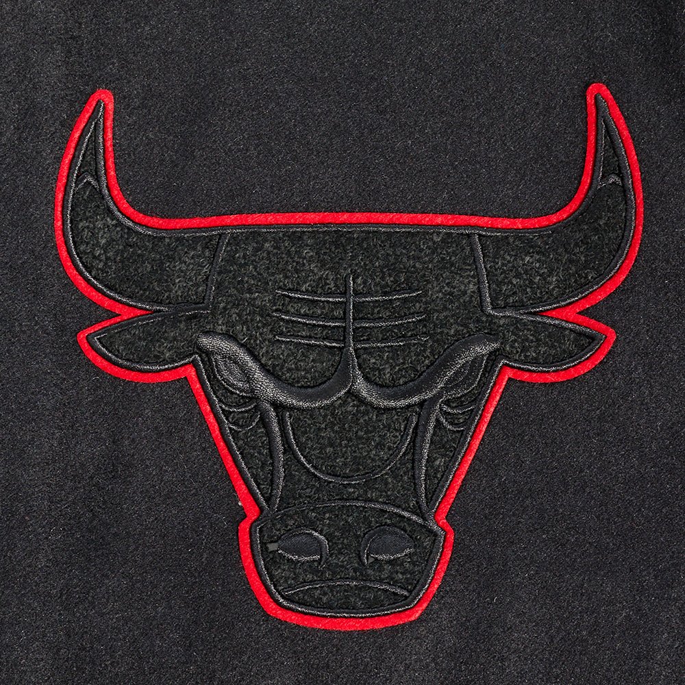NBA CHICAGO BULLS OLD ENGLISH RIB WOOL VARSITY JACKET - Rare Leather
