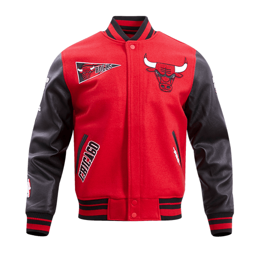 NBA CHICAGO BULLS RETRO CLASSIC RIB WOOL VARSITY JACKET - Vox Leather
