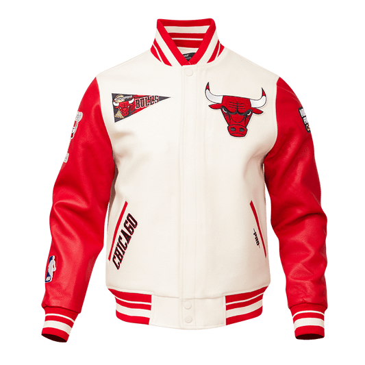NBA CHICAGO BULLS RETRO CLASSIC RIB WOOL VARSITY JACKET - Vox Leather