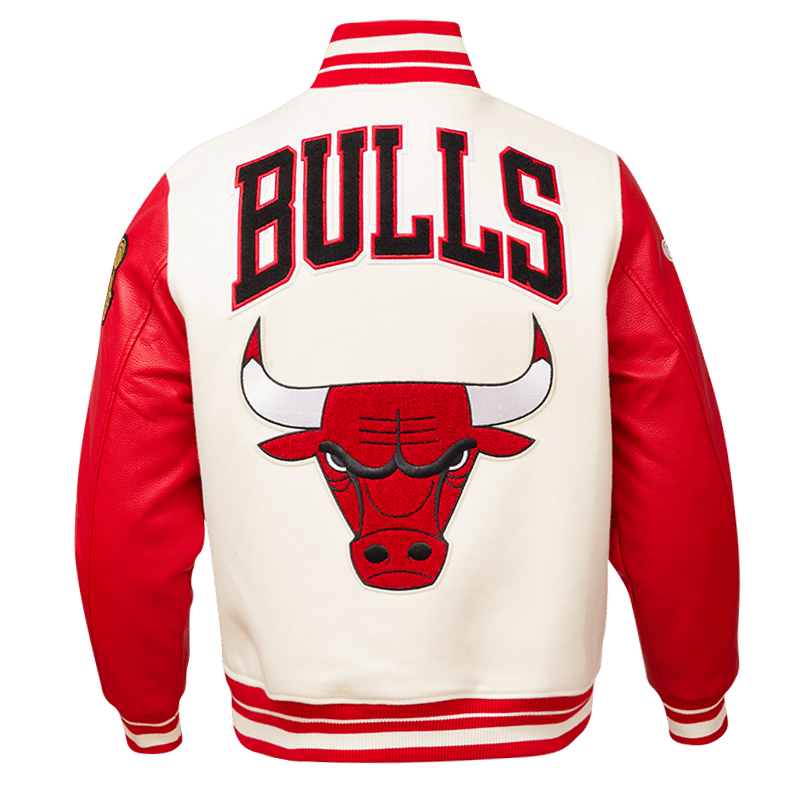 NBA CHICAGO BULLS RETRO CLASSIC RIB WOOL VARSITY JACKET - Vox Leather