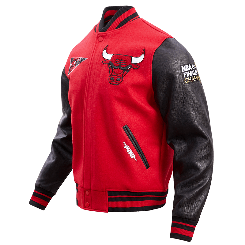 NBA CHICAGO BULLS RETRO CLASSIC RIB WOOL VARSITY JACKET - Vox Leather
