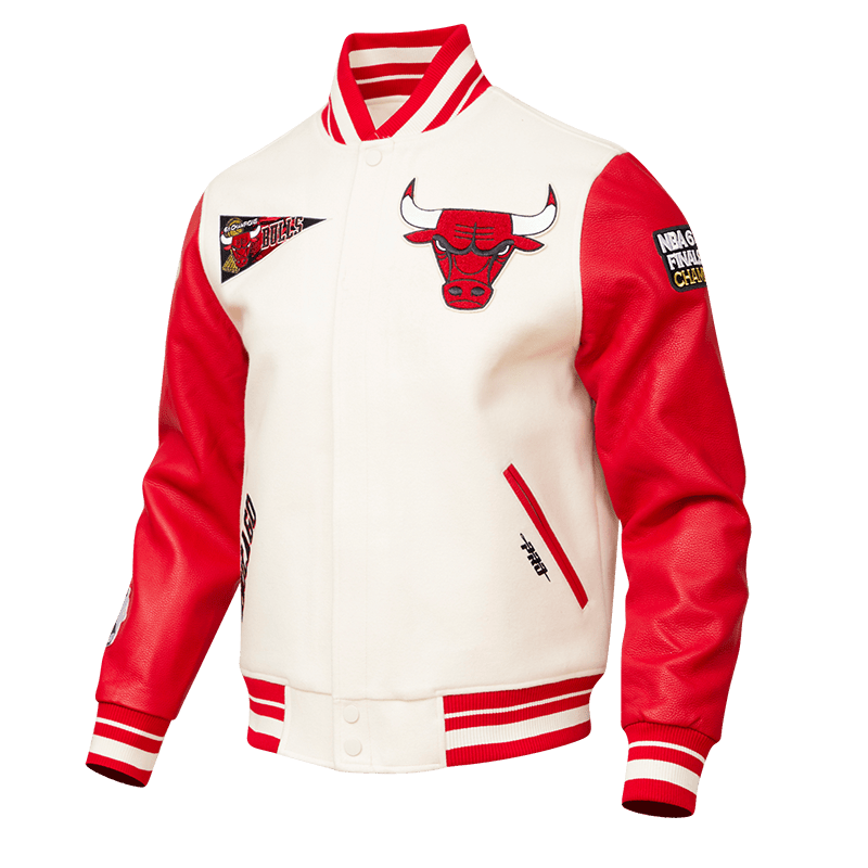 NBA CHICAGO BULLS RETRO CLASSIC RIB WOOL VARSITY JACKET - Vox Leather