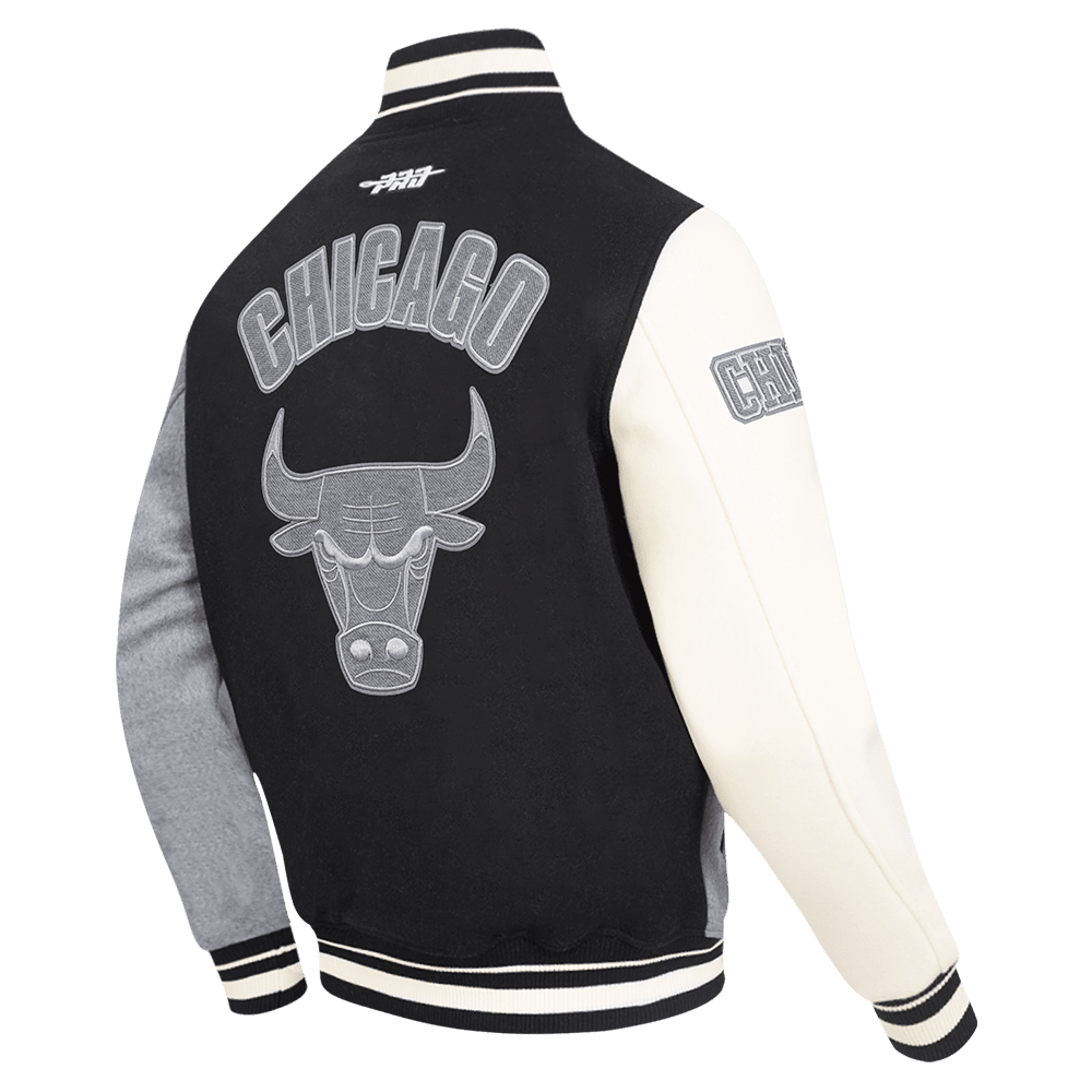 NBA CHICAGO BULLS REVERSE FRENCH TERRY WOOL VARSITY JACKET - Vox Leather