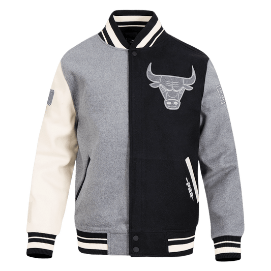 NBA CHICAGO BULLS REVERSE FRENCH TERRY WOOL VARSITY JACKET - Vox Leather