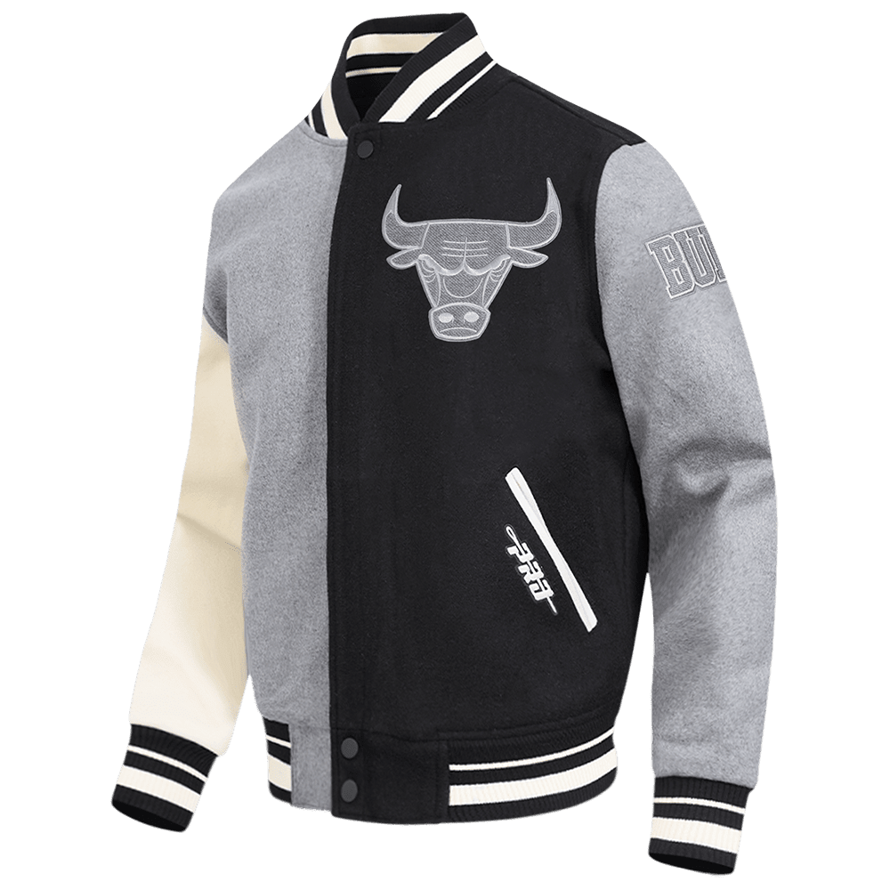 NBA CHICAGO BULLS REVERSE FRENCH TERRY WOOL VARSITY JACKET - Vox Leather
