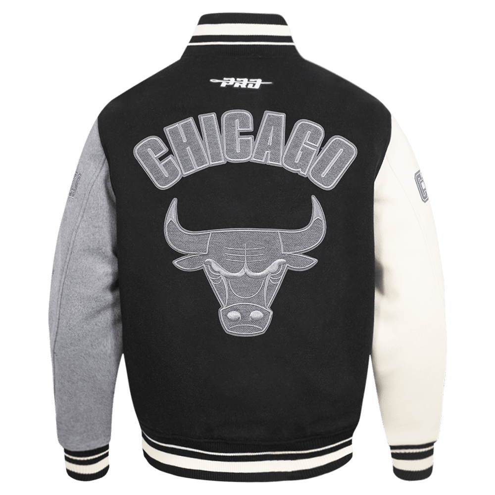 NBA CHICAGO BULLS REVERSE FRENCH TERRY WOOL VARSITY JACKET - Vox Leather