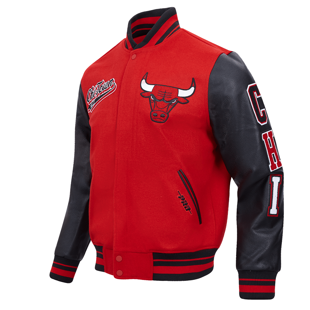 NBA CHICAGO BULLS SCRIPT TAIL WOOL VARSITY - Rare Leather