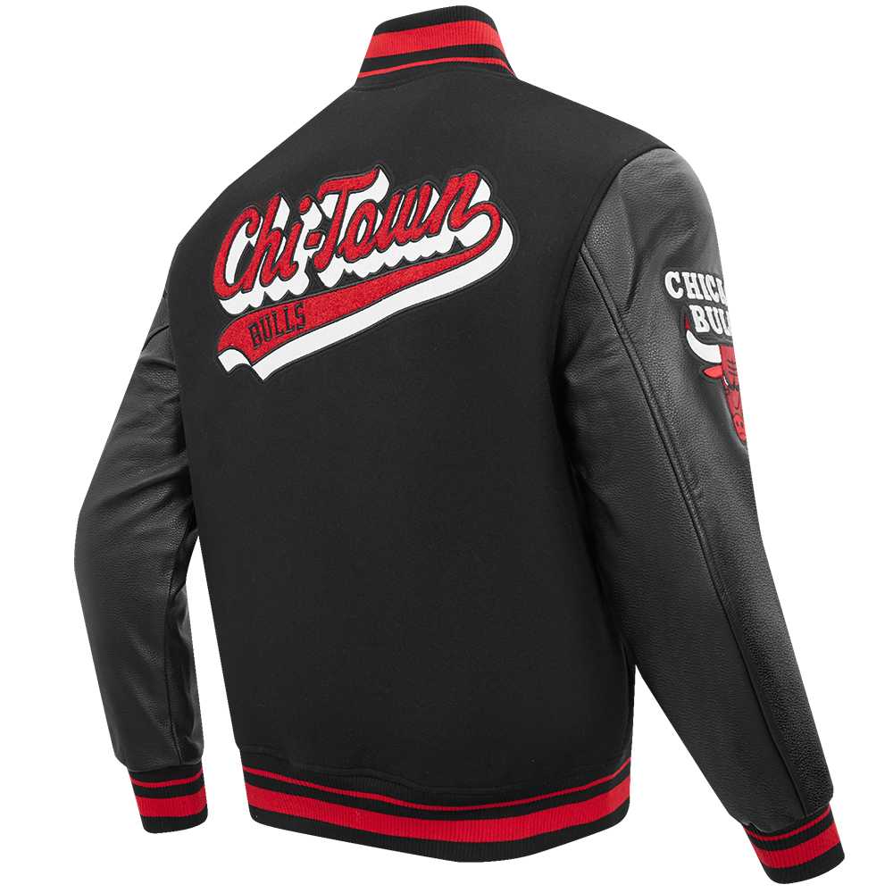 NBA CHICAGO BULLS SCRIPT TAIL WOOL VARSITY - Rare Leather