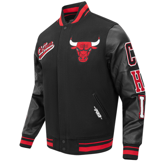 NBA CHICAGO BULLS SCRIPT TAIL WOOL VARSITY - Rare Leather