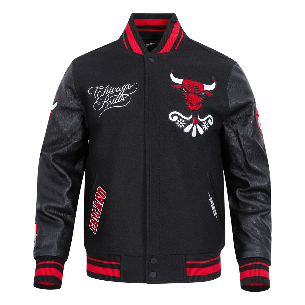 NBA CHICAGO BULLS SUGAR SKULL RIB WOOL VARSITY JACKET - Rare Leather