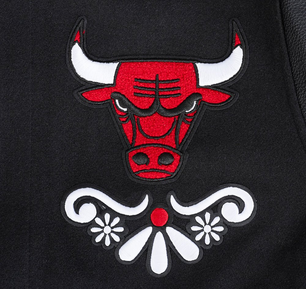 NBA CHICAGO BULLS SUGAR SKULL RIB WOOL VARSITY JACKET - Rare Leather