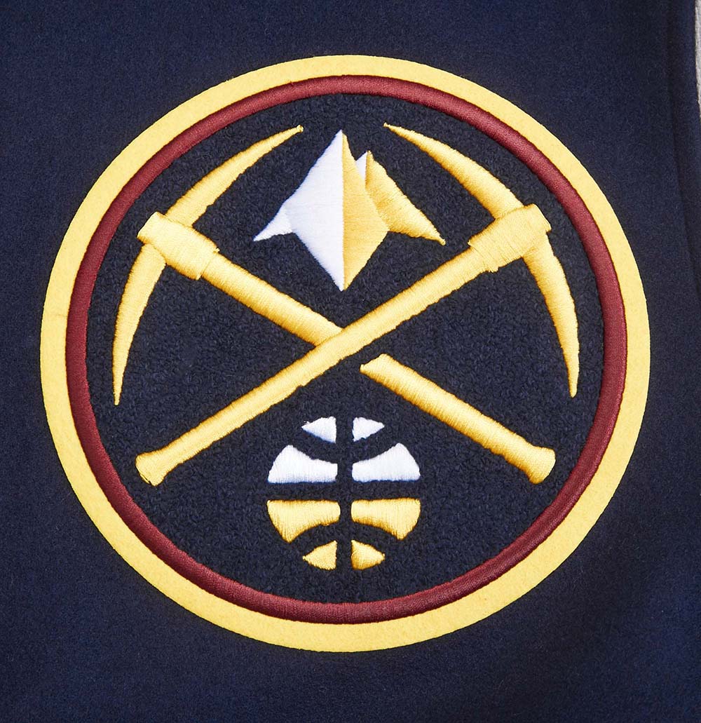 NBA DENVER NUGGETS MASHUP RIB WOOL VARSITY JACKET - Rare Leather