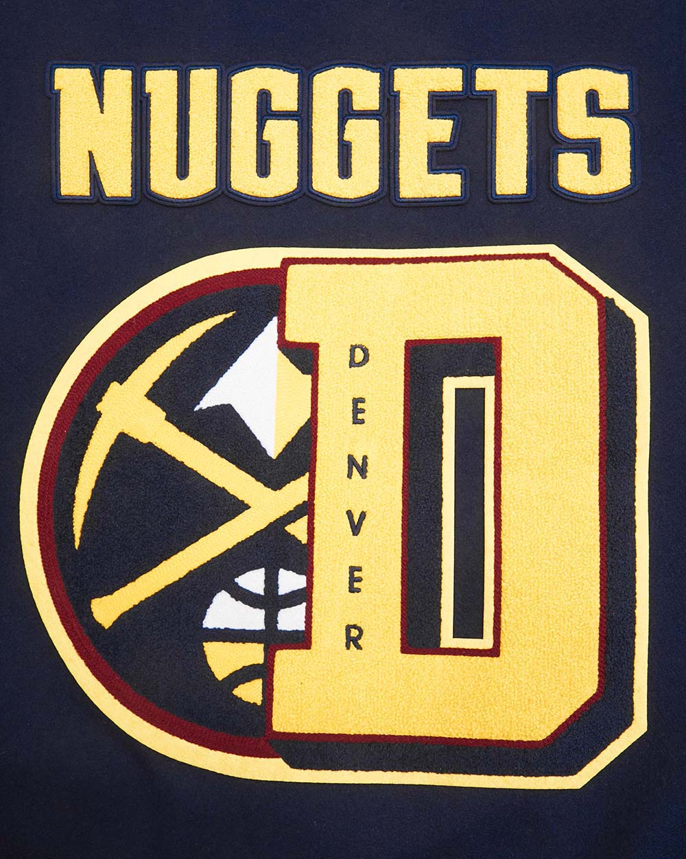 NBA DENVER NUGGETS MASHUP RIB WOOL VARSITY JACKET - Rare Leather