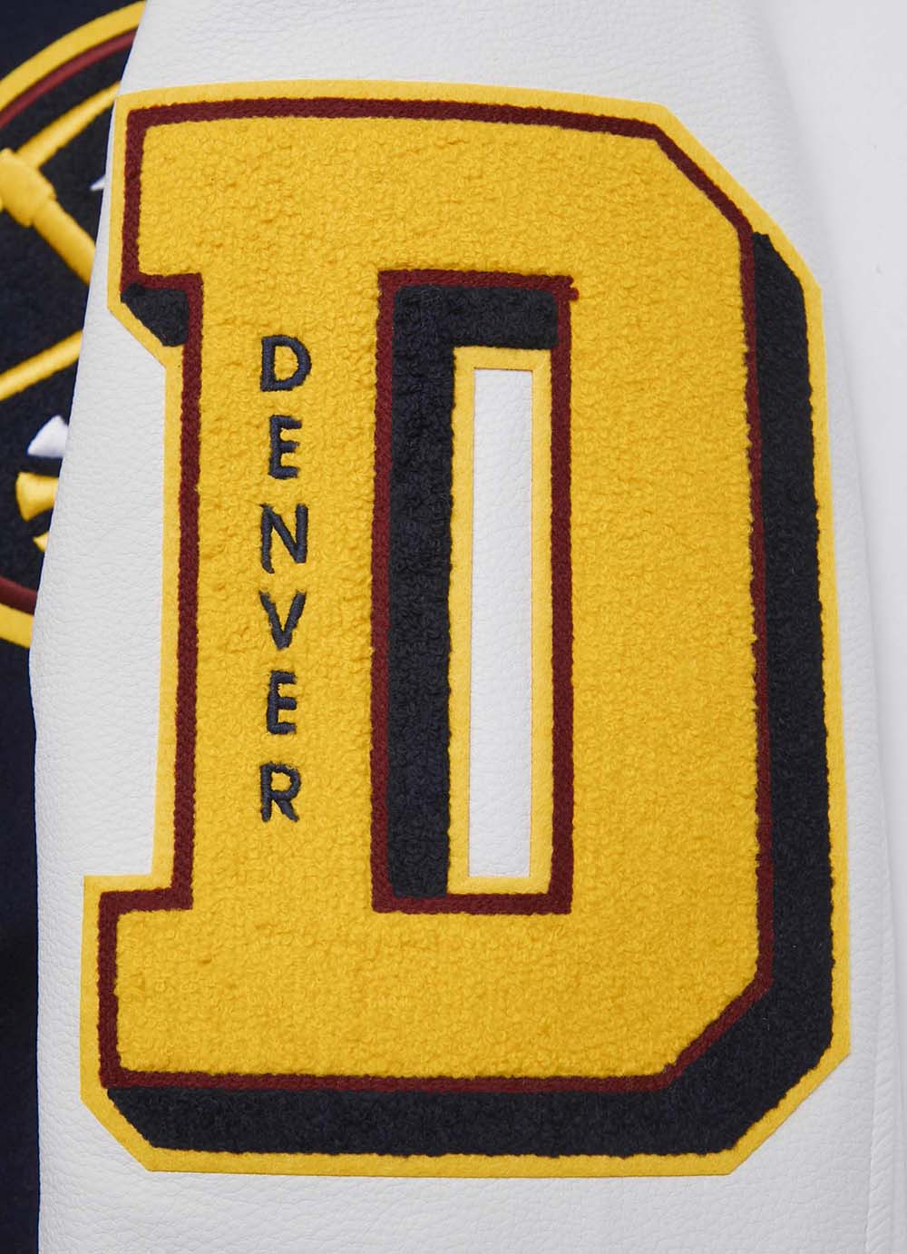 NBA DENVER NUGGETS MASHUP RIB WOOL VARSITY JACKET - Rare Leather